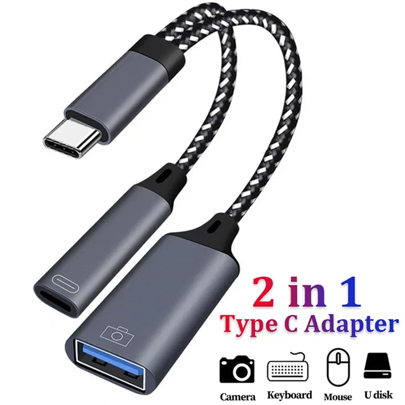 Laptop Lock Cable - 2 w 1: kabel USB-C OTG,