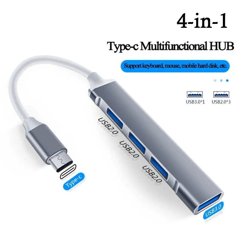 Laptop Accessories For Programmers - 4-w-1 USB C HUB 3.0 Typ