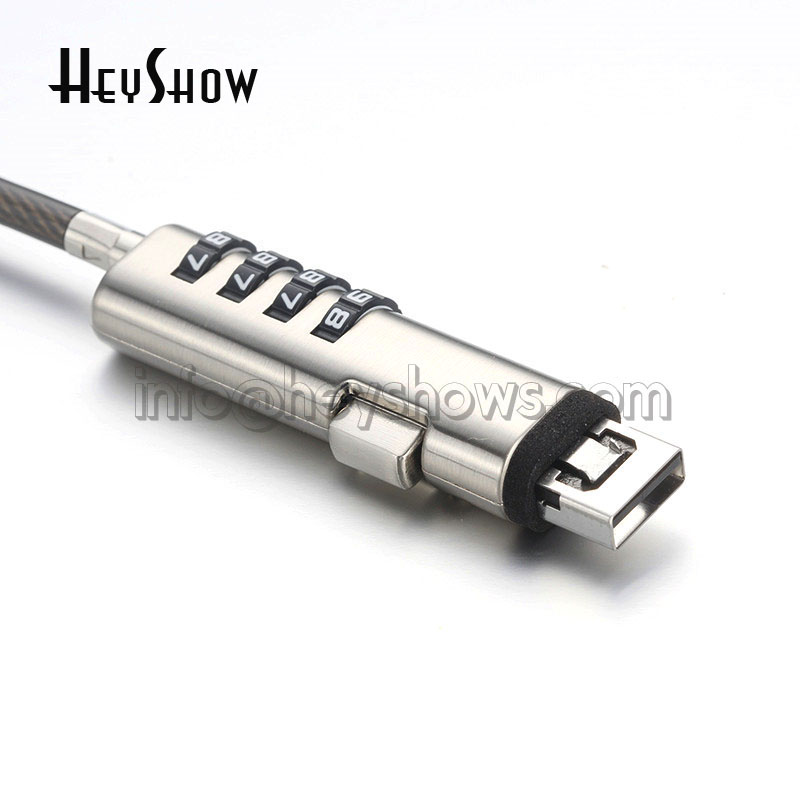 Laptop Lock Cable - 4-cyfrowy zamek USB zabezpieczający laptopa przed