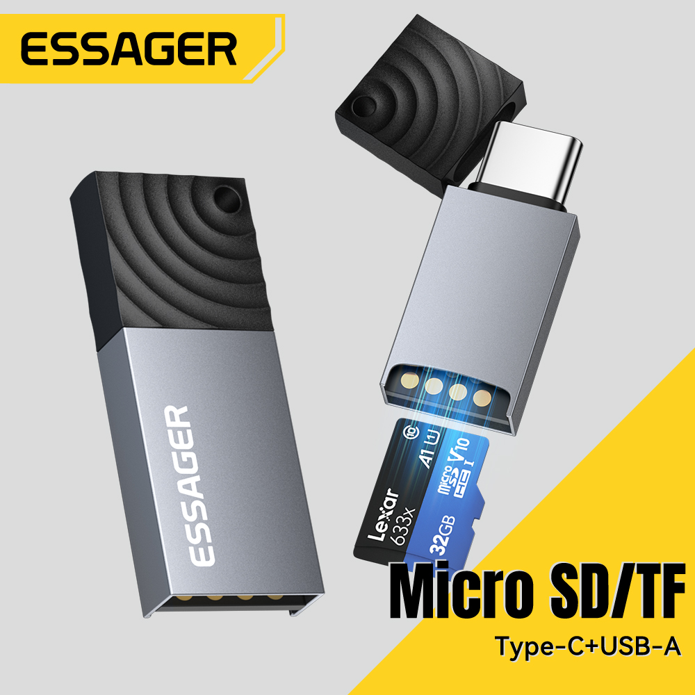 Laptop Accessories For Programmers - Essager 2 w 1 Czytnik kart