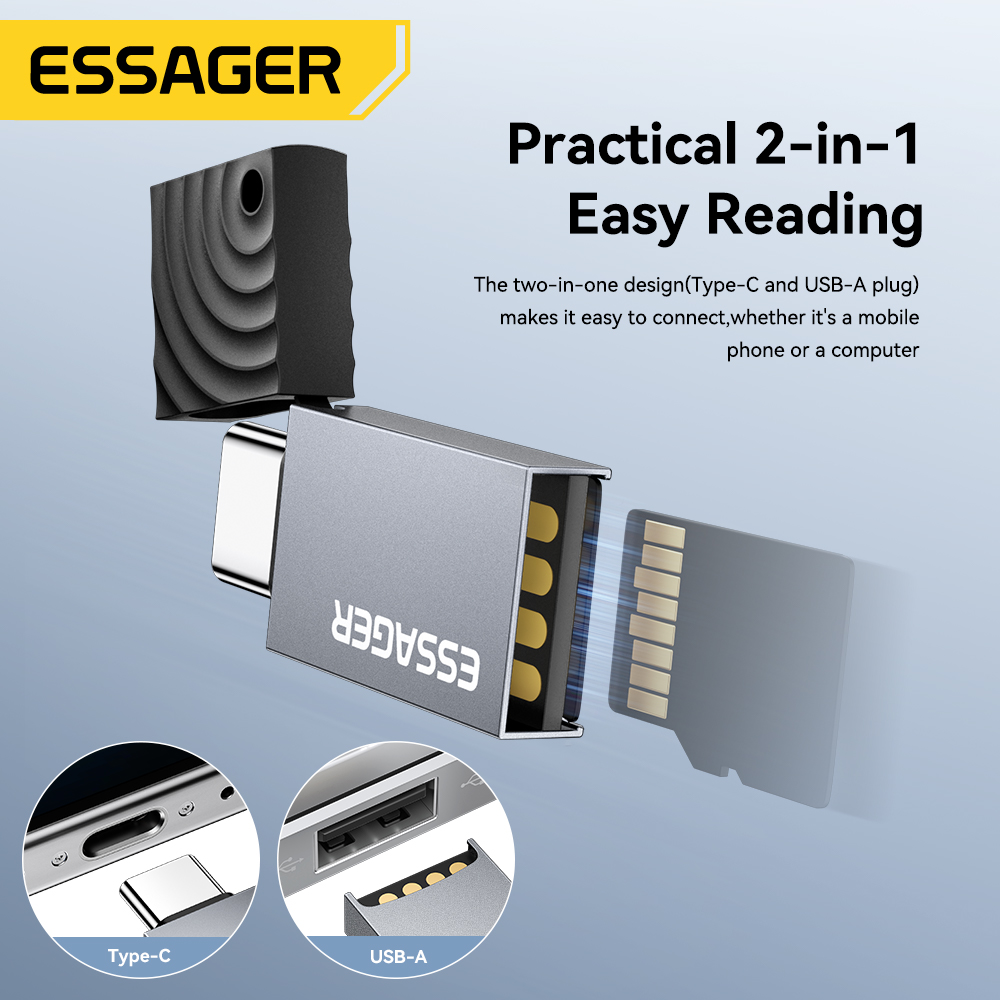 Essager 2 w 1 Czytnik kart TF  – Laptop Accessories For Programmers recenzja i cena