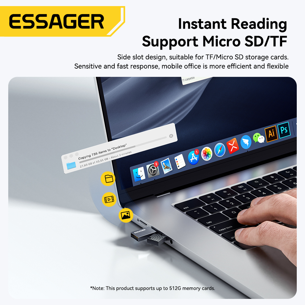 Essager 2 w 1 Czytnik kart TF  – Laptop Accessories For Programmers recenzja i cena